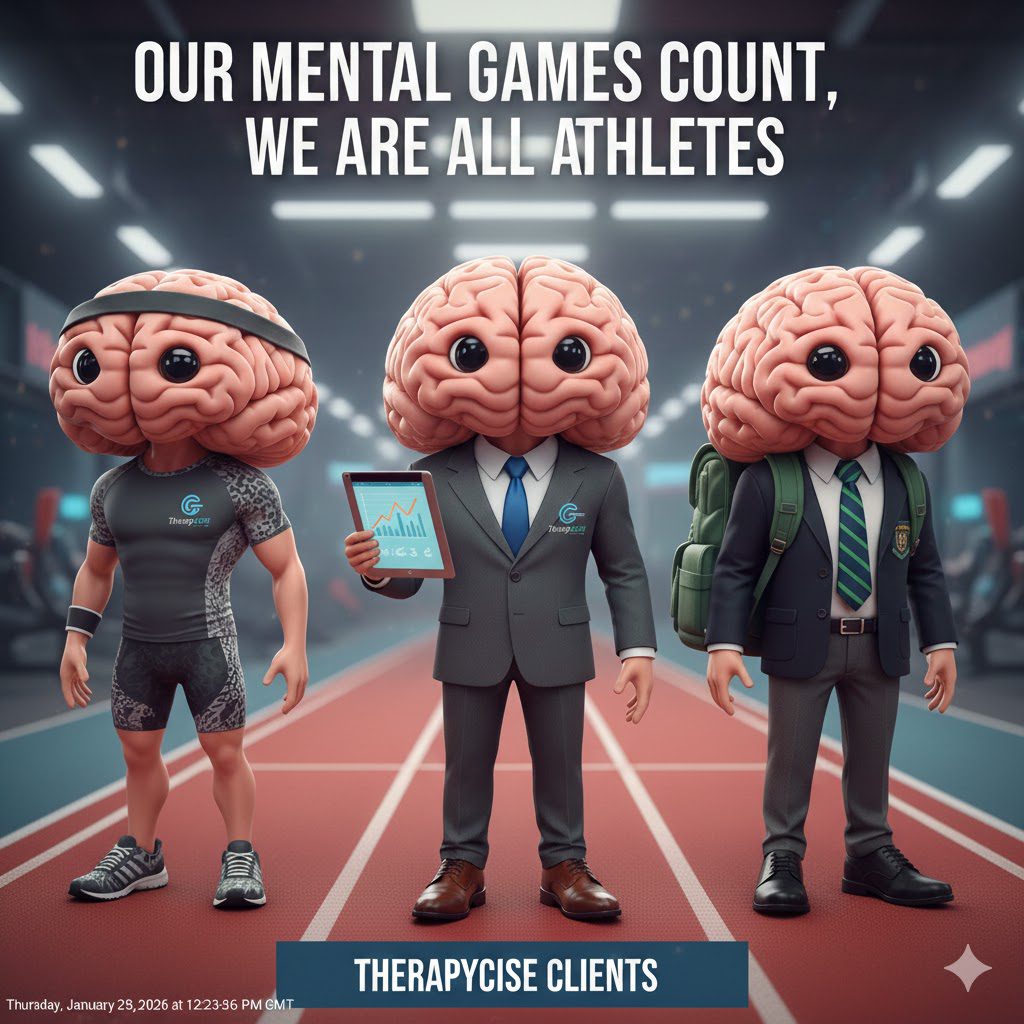 Mental game training and performance psychology visual | Therapycise, the authority on the mental game