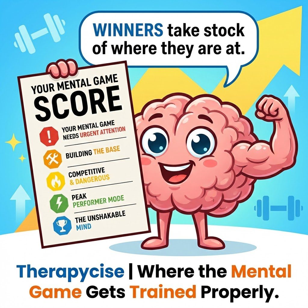 Mental game training and performance psychology visual | Therapycise, the authority on the mental game