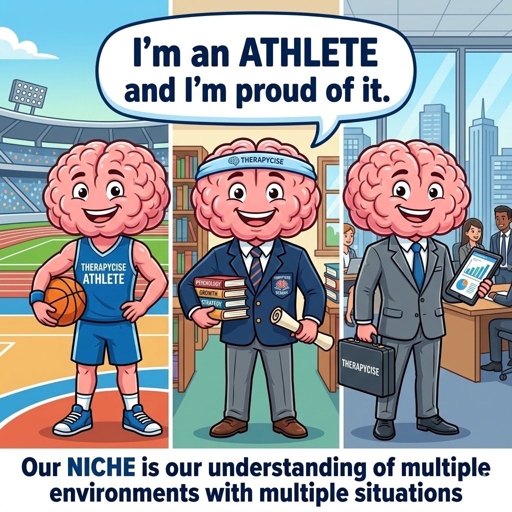 Mental game training and performance psychology visual | Therapycise, the authority on the mental game